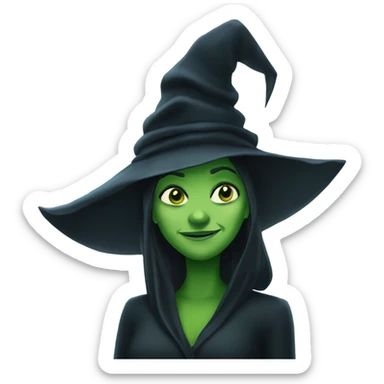 elphaba from wicked with embarrassed expressio sticker