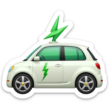 white car with green Bolt logo on the door sticker