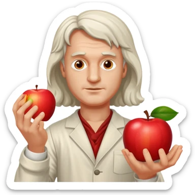 isaac newton hold an apple sticker