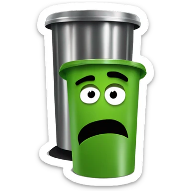 oscar the grouch inside metal trash can sticker