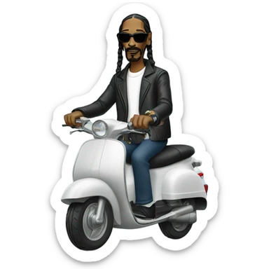 snoop dog on a moped sticker