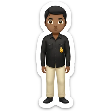 Chino Moreno with black silk shirt, cream loose pants sticker