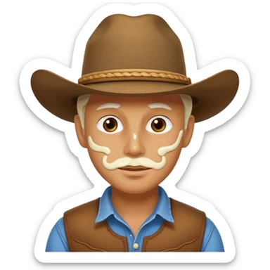 Cowboy with cream on face sticker