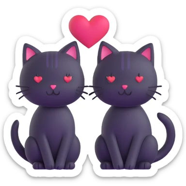 two emo cats in love sticker