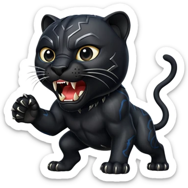 A black panther roaring. (Dangerous) sticker
