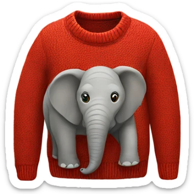Elephant in a red sweater sticker