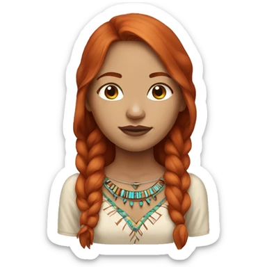 Pale skin Native american woman that is a redhead sticker