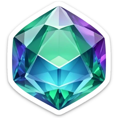 Shiny epic green blue and purple gemstone sticker