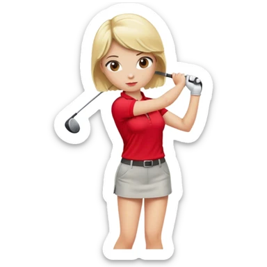 Blonde and red golfer golf sticker