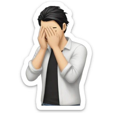 facepalm,-white-men.-black-hair,-straight-hair sticker