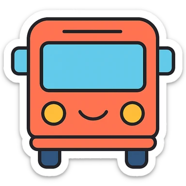 modern friendly bus icon for YouTube channel sticker