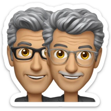 George Clooney and Jeff Goldblum hybrid sticker