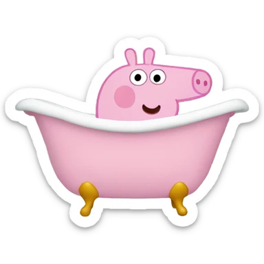 Peppa pig in bathtub  sticker