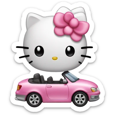 Hello kitty in car sticker