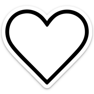 modern icon style silver or grey heart symbol representing love sticker