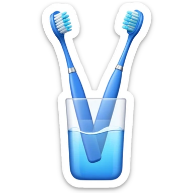 blue Toothbrush sticker