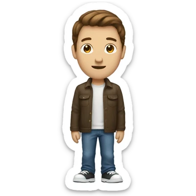 Guy with brown hair standing sticker