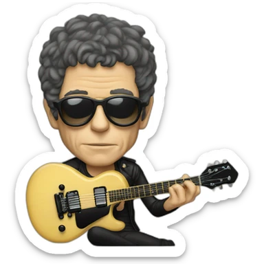 entire lou reed playing guitar sticker