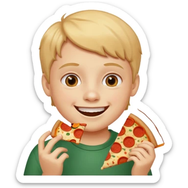 Child with pizza  sticker
