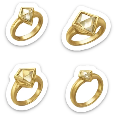 Angelic Healing Diamond Crystal amulet gold ring sticker