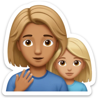 a boy putting a girls hair behind her ears sticker