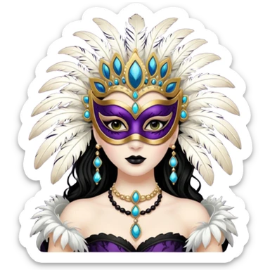 (the person is transformed into a masquerade gothic queen:1.5) sticker
