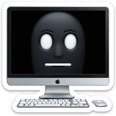 make a computer screen with a error emoji no face like a glitch remove the face that's important sticker