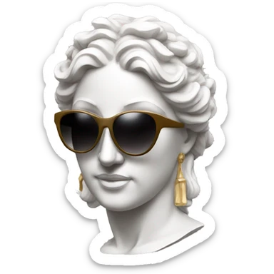 greek goddess sculpture wearing sunglasses sticker