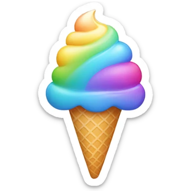 Rainbow ice cream sticker