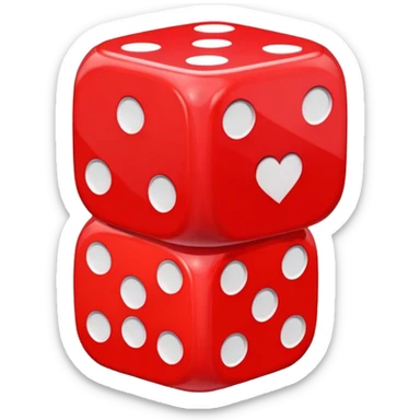 dice with hearts sticker