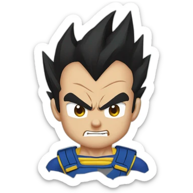 Vegeta with destroy shirt sticker