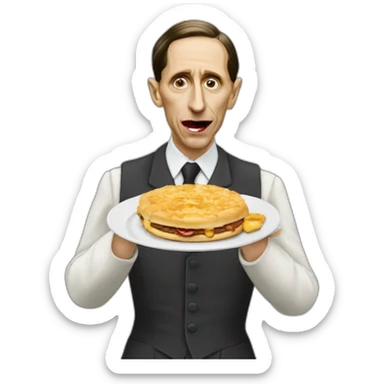 Joseph Goebbels Eating a Greggs steak bake sticker