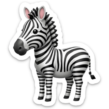 A zebra listening to music sticker