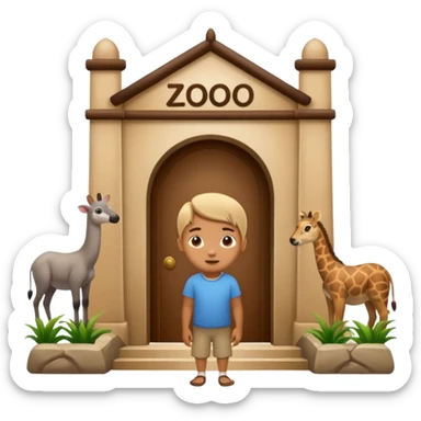 entrada de un zoo y que vean animales  sticker