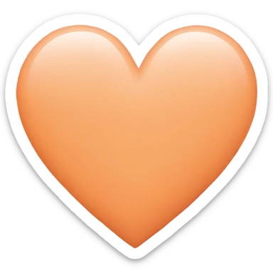Pastel orange heart sticker