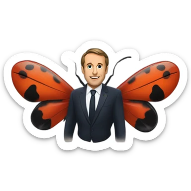 Macron sur une coccinelle sticker