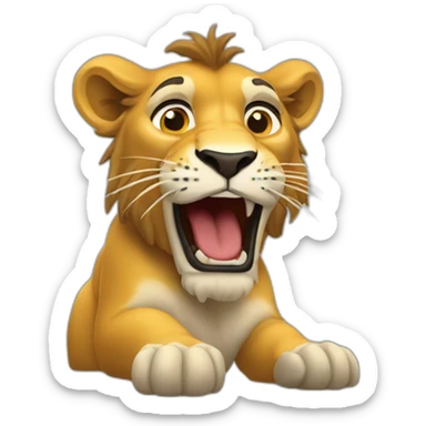 Un león sacando la lengua  sticker