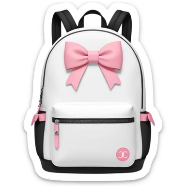 White lululemon backpack with pink bows sticker