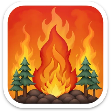 forest on fire sticker