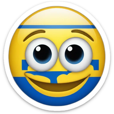 smiling face with swedish flag as eyes sticker