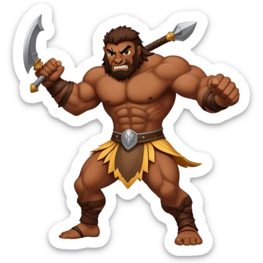 León grande guerrero luchando  sticker