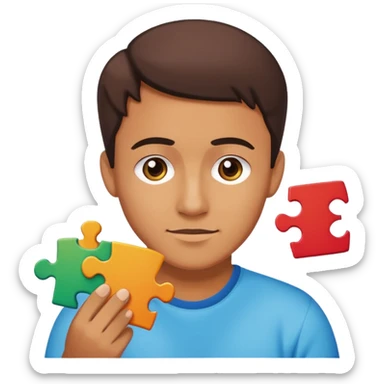 one person playing withsingle jigsaw puzzle piece sticker