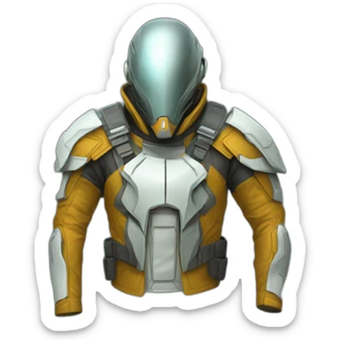 futuristic Galactic Vanguard Jacket armored sticker