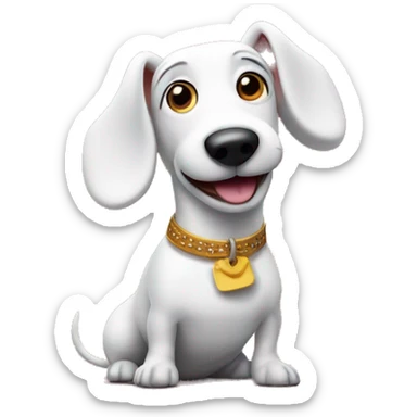 White sausage dog  on a stage musical sticker