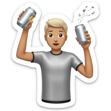 throwing beer can sticker