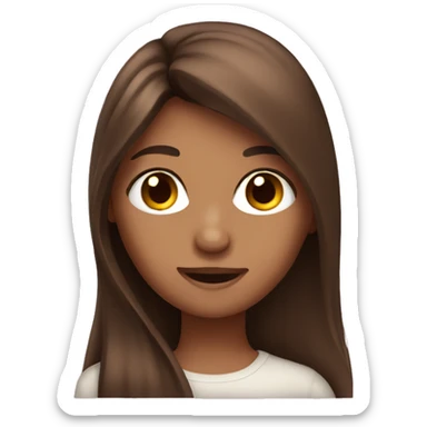 long brown hair girl sticker