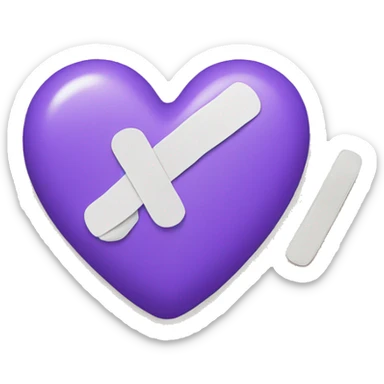 violet heart with a band-aid sticker