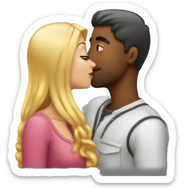 Girl kiss guy sticker