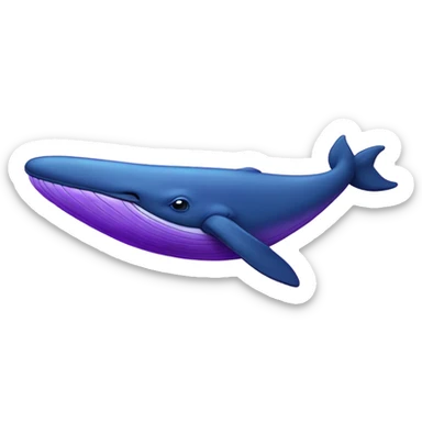 Blue whale purple, open mouth sticker