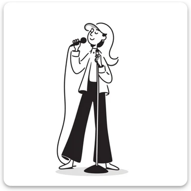 Sabrina Carpenter singing with a microphone and blonde hair sticker